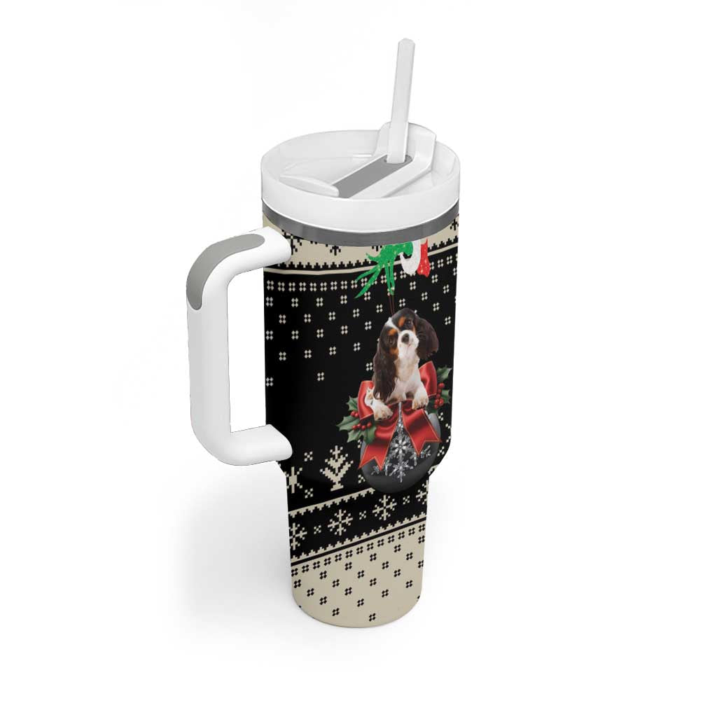 Cavalier King Charles Spaniel Xmas Ball Tumbler With Handle Christmas Dog Lovers - Wonder Print Shop