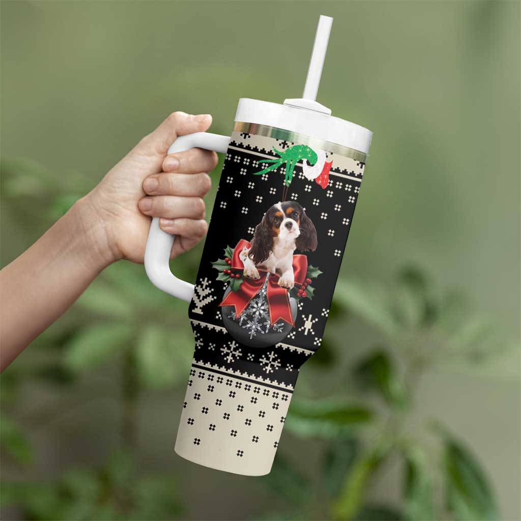 Cavalier King Charles Spaniel Xmas Ball Tumbler With Handle Christmas Dog Lovers - Wonder Print Shop