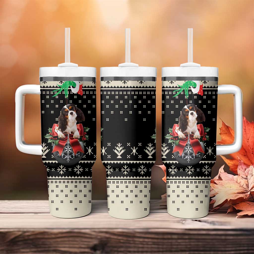 Cavalier King Charles Spaniel Xmas Ball Tumbler With Handle Christmas Dog Lovers - Wonder Print Shop