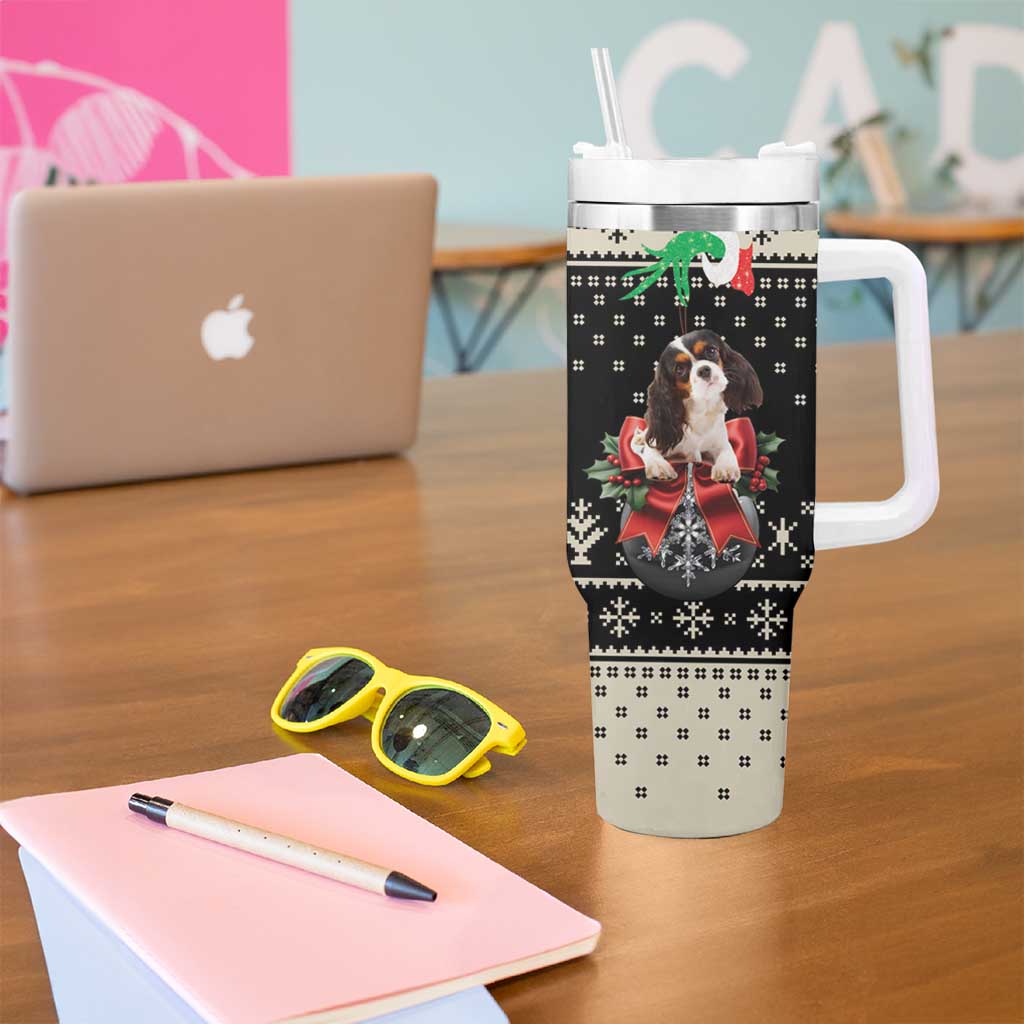 Cavalier King Charles Spaniel Xmas Ball Tumbler With Handle Christmas Dog Lovers - Wonder Print Shop