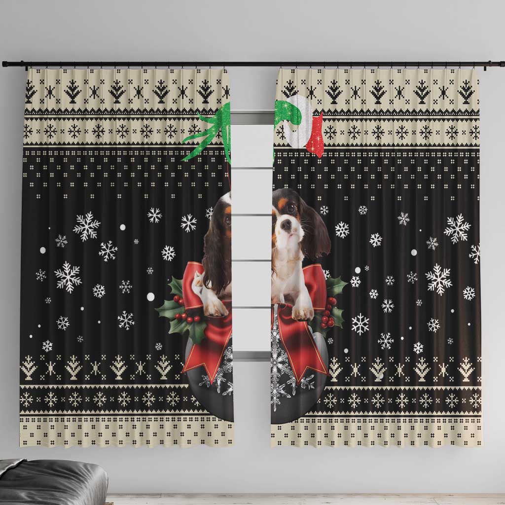 Cavalier King Charles Spaniel Xmas Ball Window Curtain Christmas Dog Lovers - Wonder Print Shop