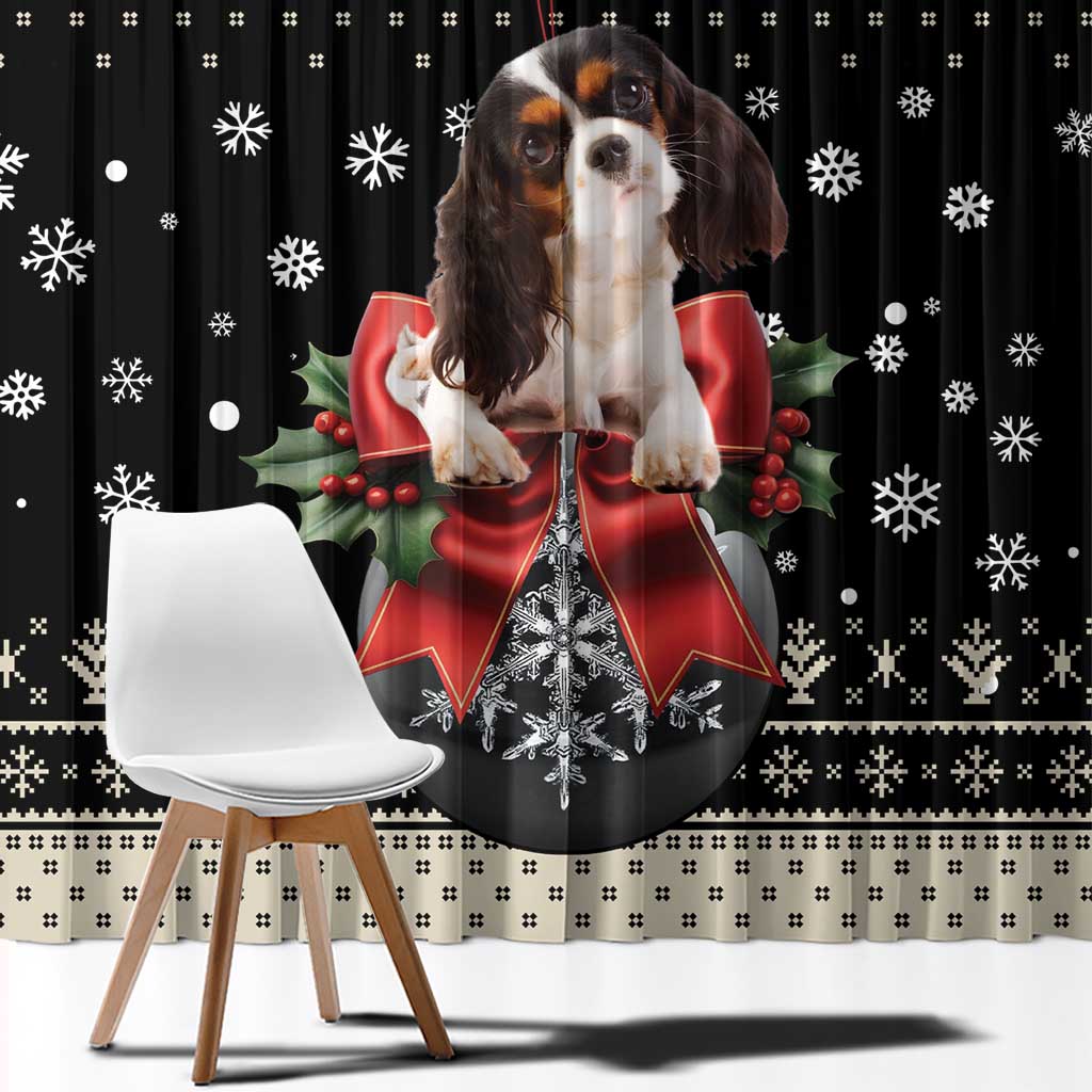Cavalier King Charles Spaniel Xmas Ball Window Curtain Christmas Dog Lovers - Wonder Print Shop