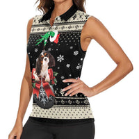 Cavalier King Charles Spaniel Xmas Ball Women Sleeveless Polo Shirt Christmas Dog Lovers - Wonder Print Shop