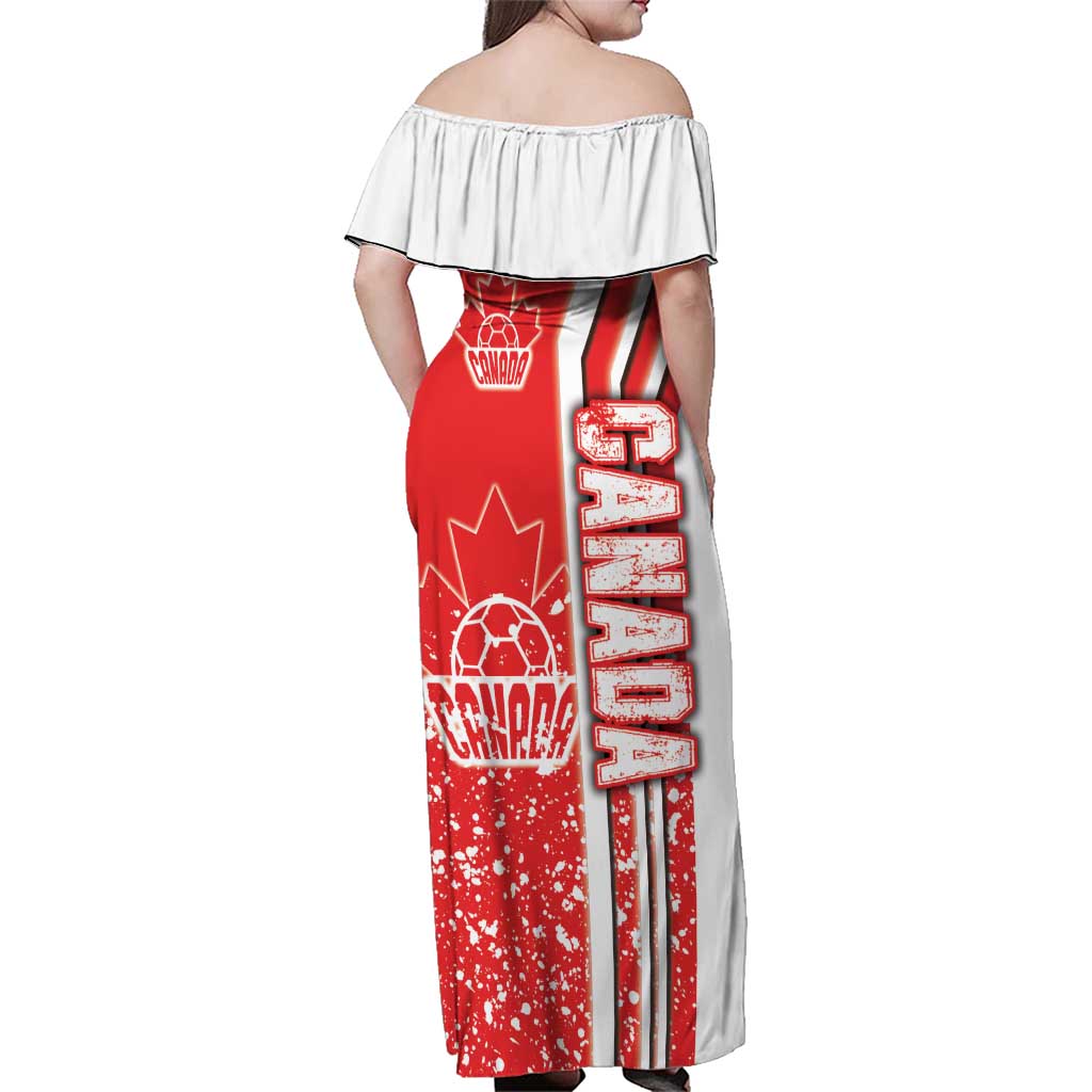 Canada Football Family Matching Off Shoulder Maxi Dress and Hawaiian Shirt Canucks Soccer - Road To Champion