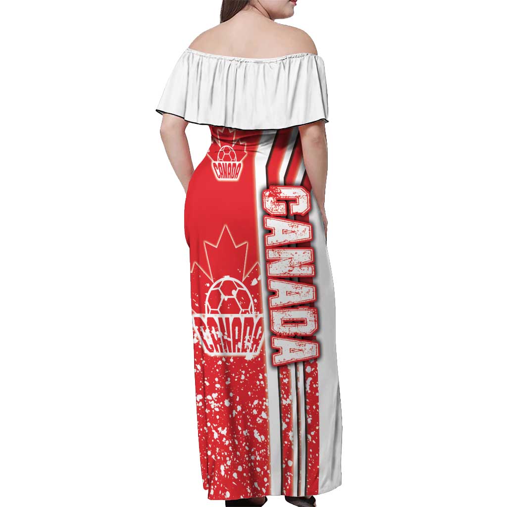 Canada Football Off Shoulder Maxi Dress Canucks Soccer - Road To Champion