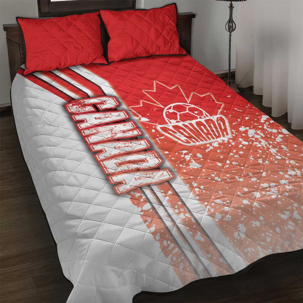 Canada Football Quilt Bed Set Canucks Soccer - Road To Champion