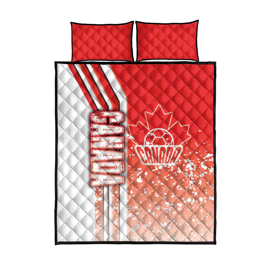 Canada Football Quilt Bed Set Canucks Soccer - Road To Champion