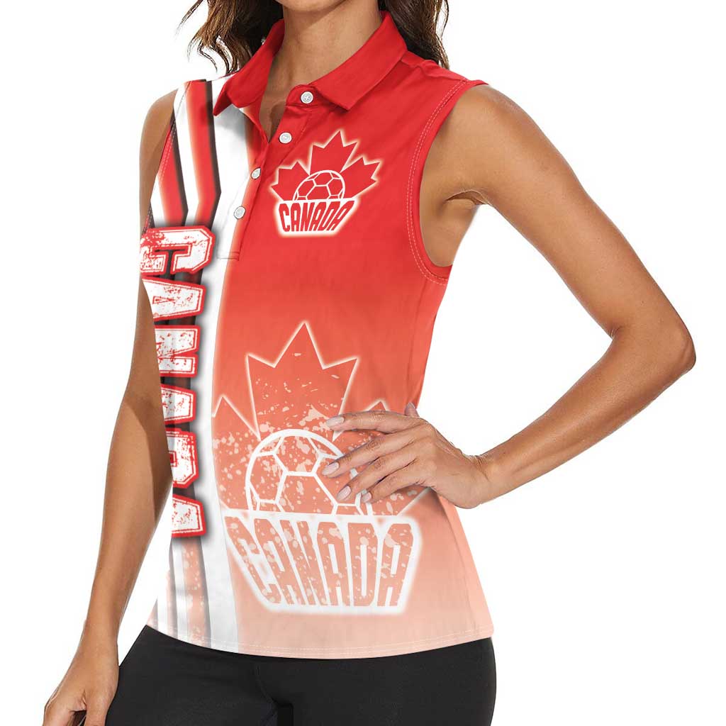 Canada Football Women Sleeveless Polo Shirt Canucks Soccer - Road To Champion