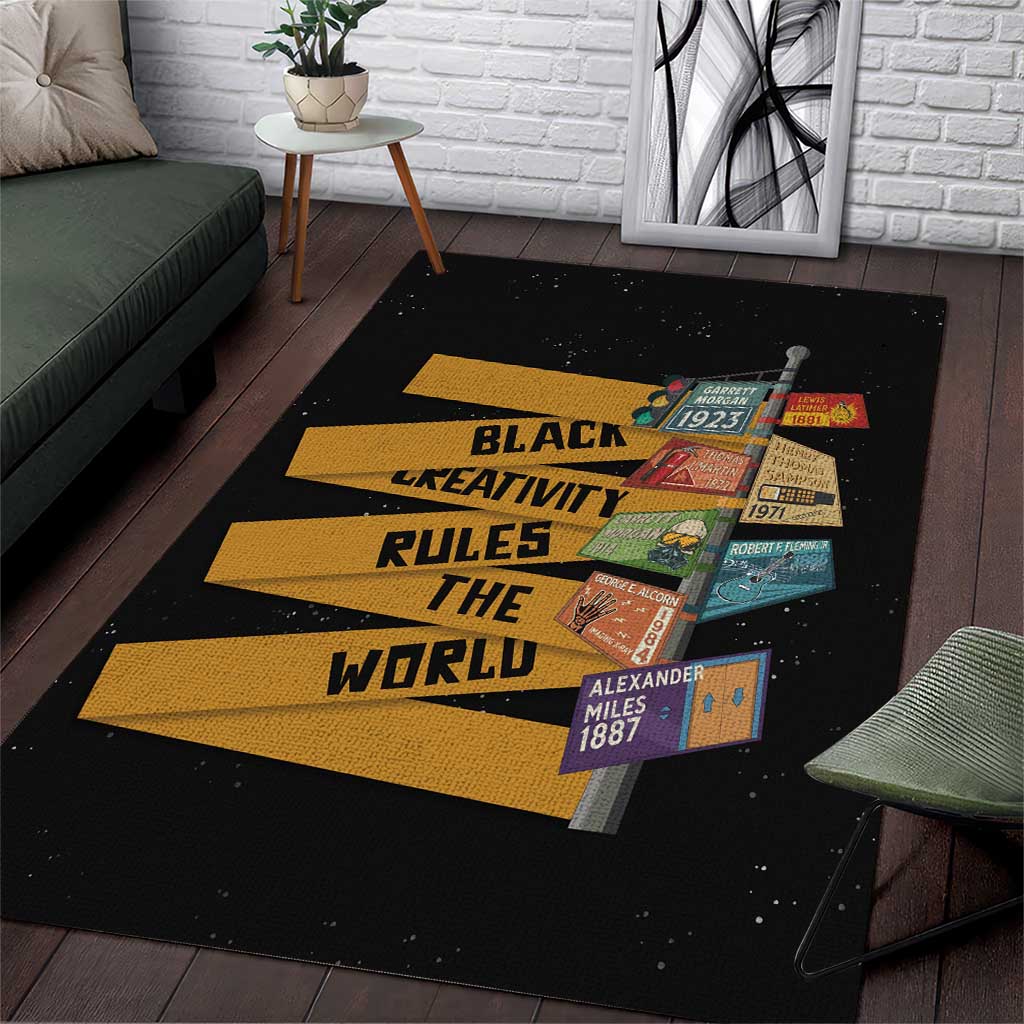 Black Creativity Rules The World Area Rug African Creativity - Wonder Print Shop