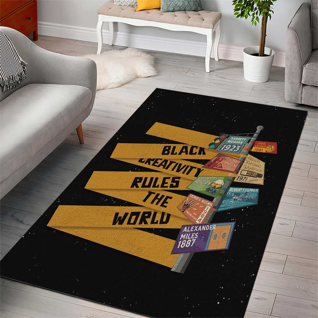 Black Creativity Rules The World Area Rug African Creativity - Wonder Print Shop