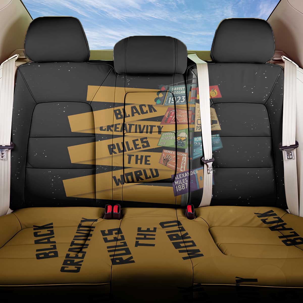 Black Creativity Rules The World Back Car Seat Cover African Creativity - Wonder Print Shop