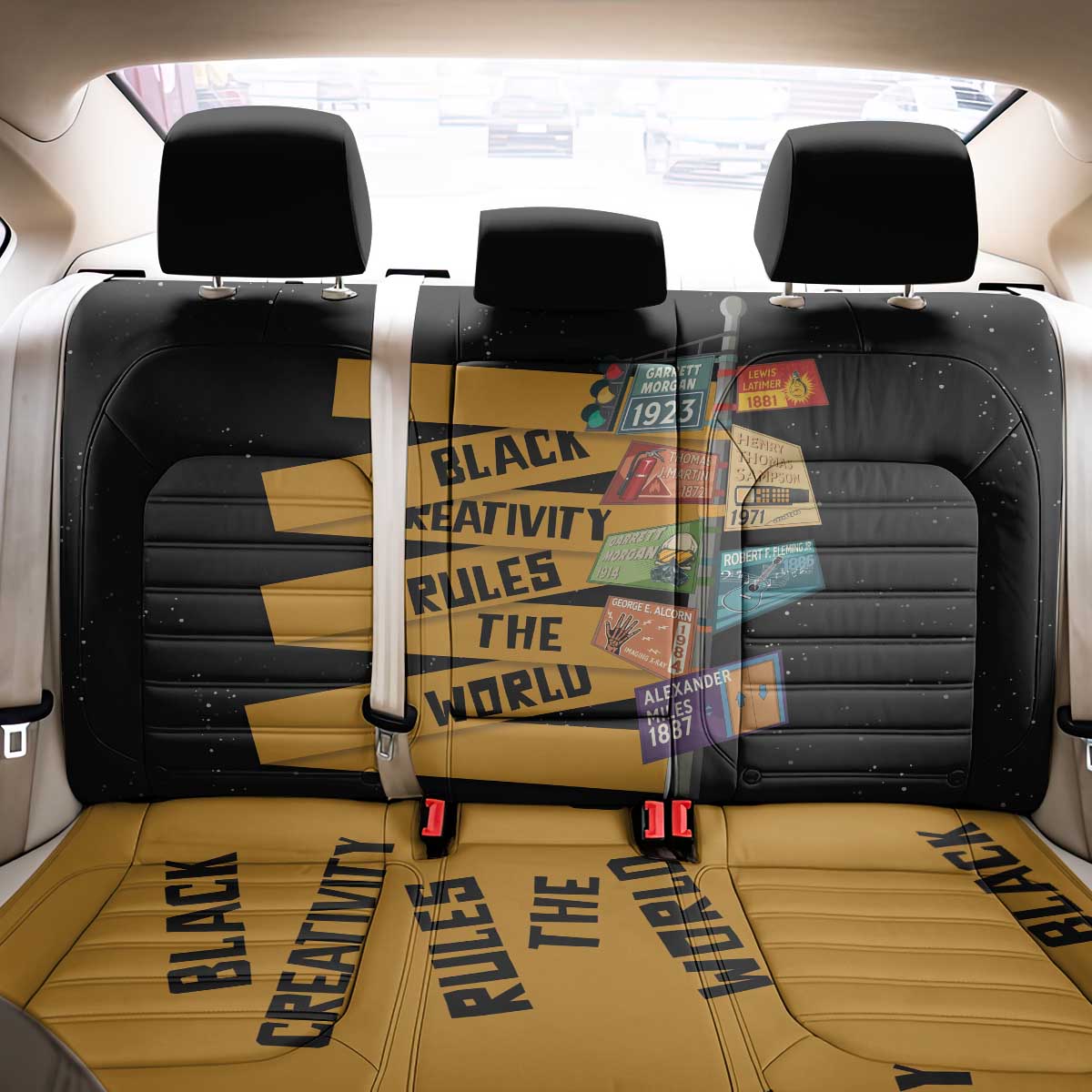 Black Creativity Rules The World Back Car Seat Cover African Creativity - Wonder Print Shop