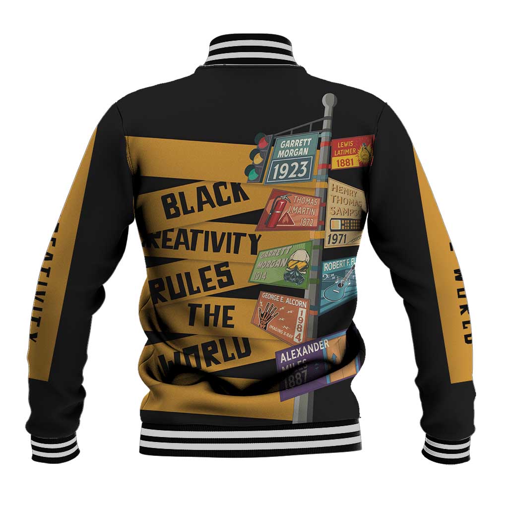 Black Creativity Rules The World Baseball Jacket African Creativity - Wonder Print Shop