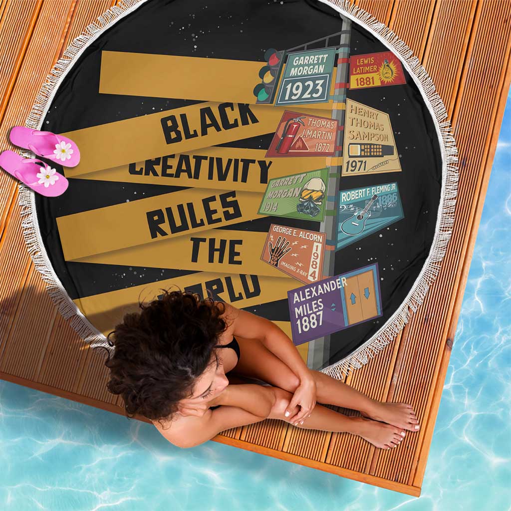 Black Creativity Rules The World Beach Blanket African Creativity - Wonder Print Shop
