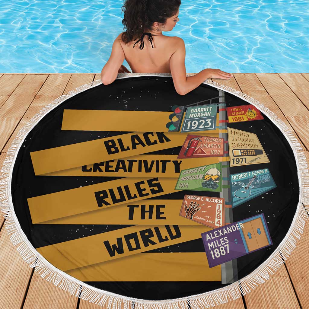 Black Creativity Rules The World Beach Blanket African Creativity - Wonder Print Shop