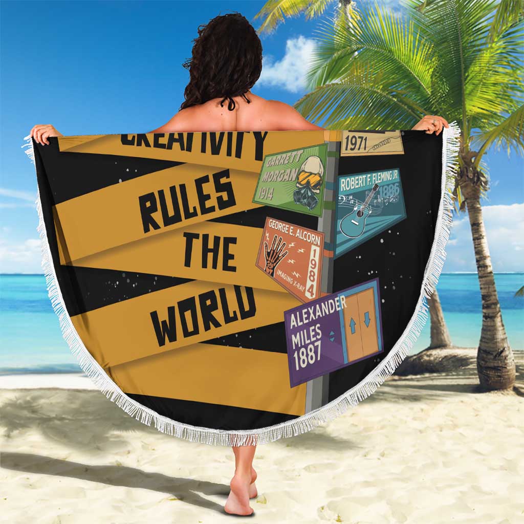 Black Creativity Rules The World Beach Blanket African Creativity - Wonder Print Shop