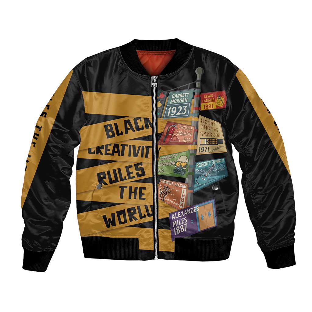Black Creativity Rules The World Bomber Jacket African Creativity - Wonder Print Shop