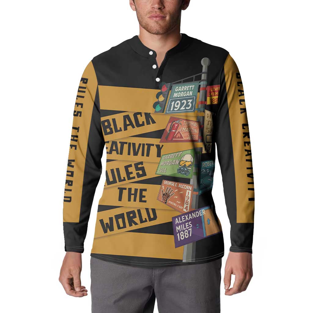 Black Creativity Rules The World Button Sweatshirt African Creativity - Wonder Print Shop