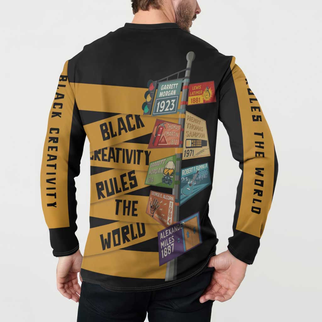 Black Creativity Rules The World Button Sweatshirt African Creativity - Wonder Print Shop