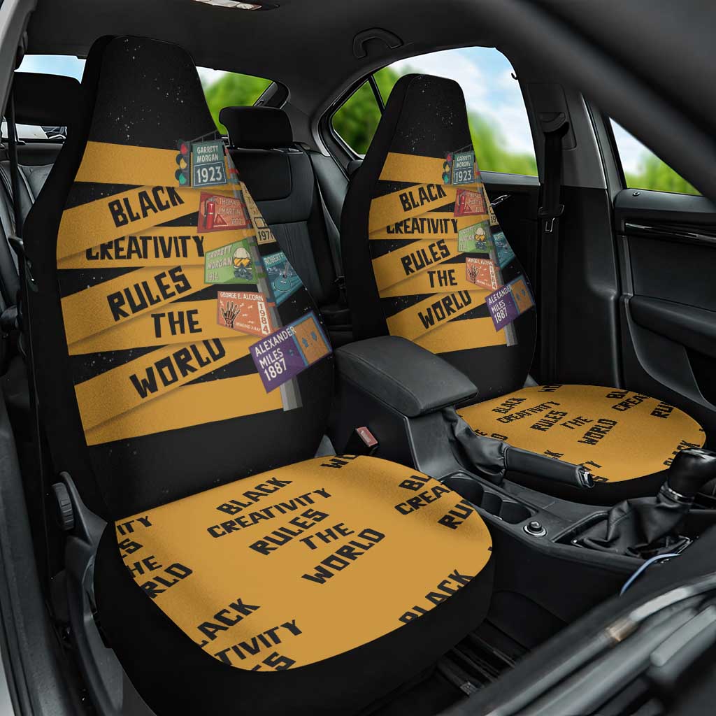 Black Creativity Rules The World Car Seat Cover African Creativity - Wonder Print Shop