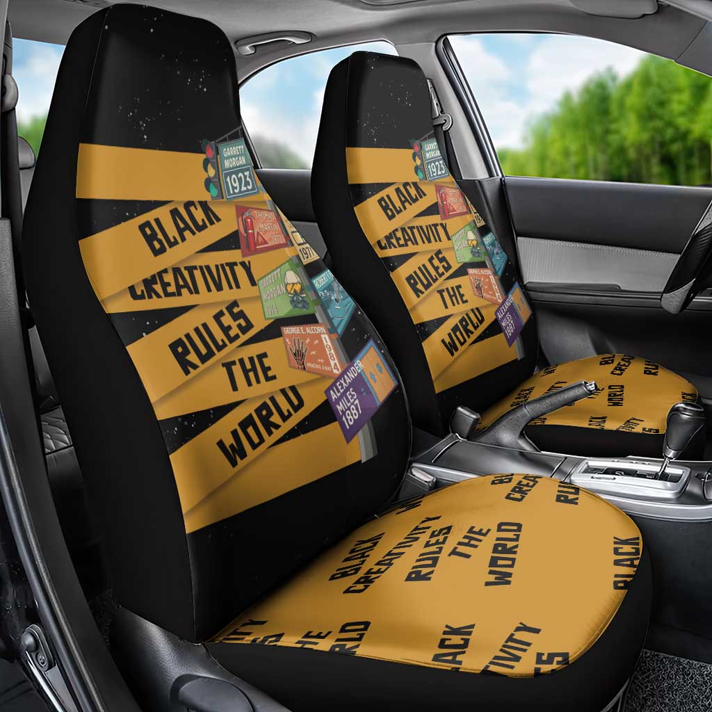 Black Creativity Rules The World Car Seat Cover African Creativity - Wonder Print Shop