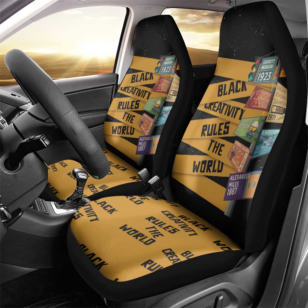 Black Creativity Rules The World Car Seat Cover African Creativity - Wonder Print Shop