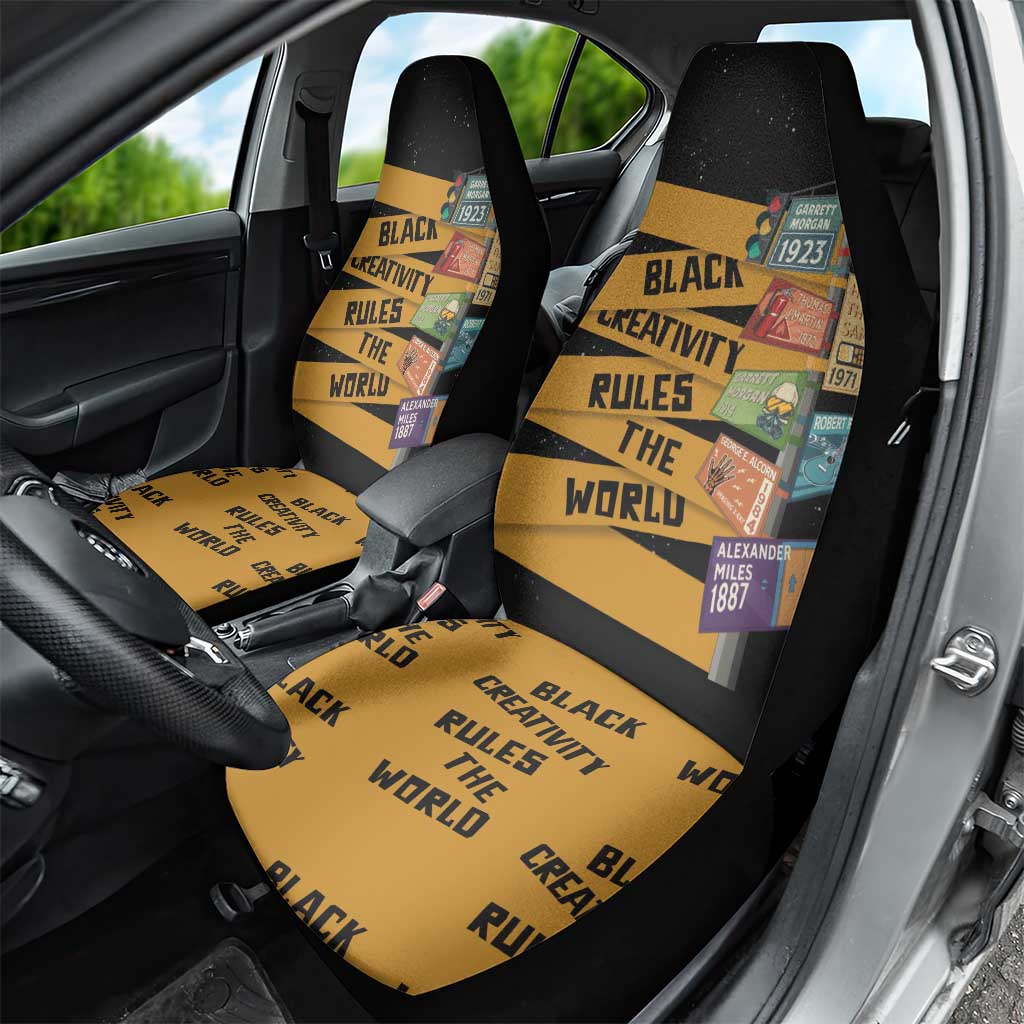 Black Creativity Rules The World Car Seat Cover African Creativity - Wonder Print Shop