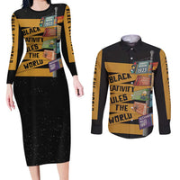 Black Creativity Rules The World Couples Matching Long Sleeve Bodycon Dress and Long Sleeve Button Shirt African Creativity - Wonder Print Shop