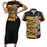 Black Creativity Rules The World Couples Matching Short Sleeve Bodycon Dress and Hawaiian Shirt African Creativity - Wonder Print Shop