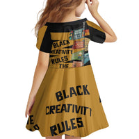 Black Creativity Rules The World Family Matching Off The Shoulder Long Sleeve Dress and Hawaiian Shirt African Creativity - Wonder Print Shop