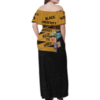 Black Creativity Rules The World Family Matching Off Shoulder Maxi Dress and Hawaiian Shirt African Creativity - Wonder Print Shop