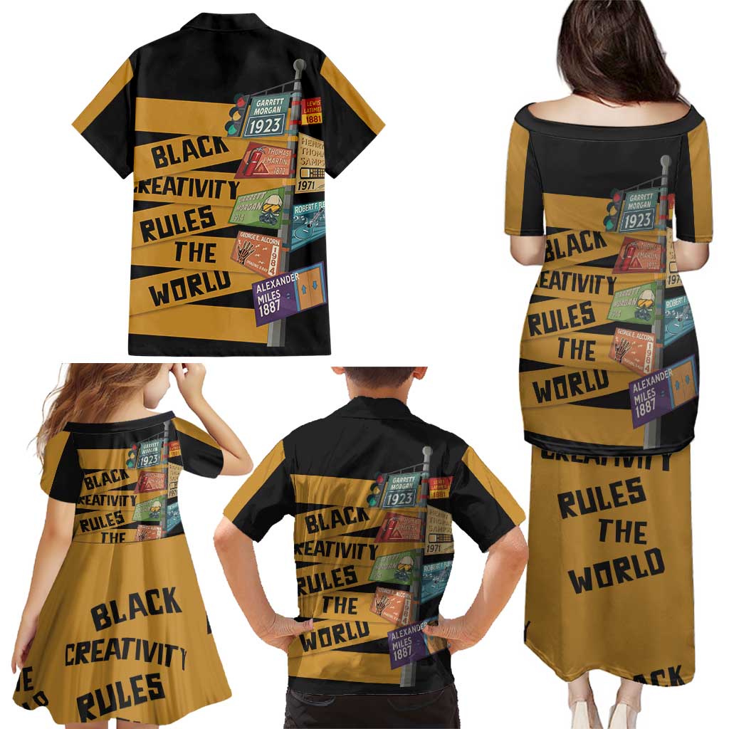 Black Creativity Rules The World Family Matching Puletasi and Hawaiian Shirt African Creativity - Wonder Print Shop