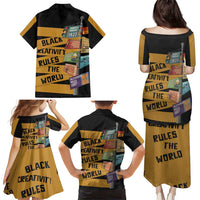 Black Creativity Rules The World Family Matching Puletasi and Hawaiian Shirt African Creativity - Wonder Print Shop