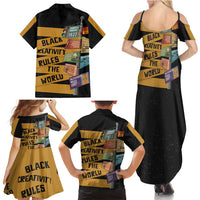 Black Creativity Rules The World Family Matching Summer Maxi Dress and Hawaiian Shirt African Creativity - Wonder Print Shop