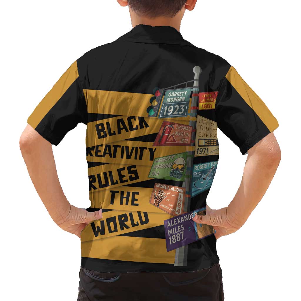 Black Creativity Rules The World Family Matching Tank Maxi Dress and Hawaiian Shirt African Creativity - Wonder Print Shop