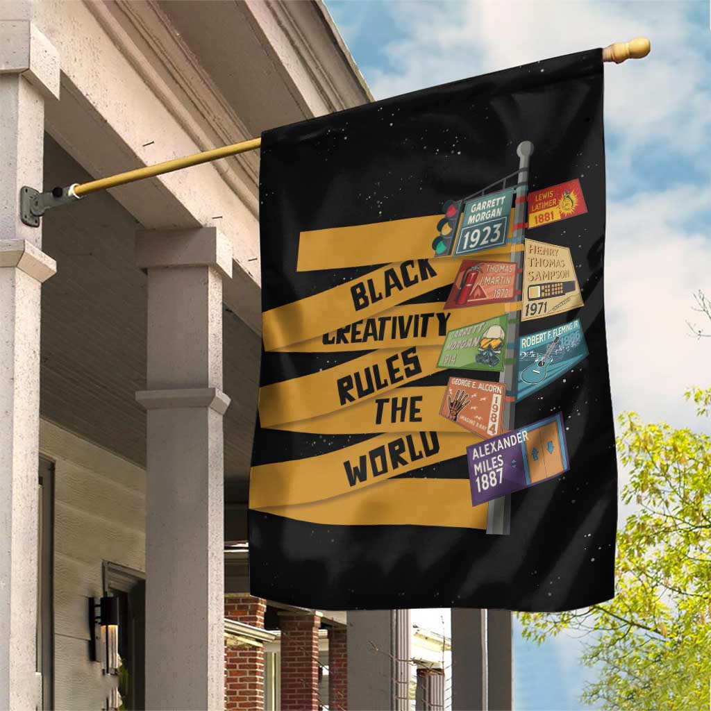 Black Creativity Rules The World Garden Flag African Creativity - Wonder Print Shop