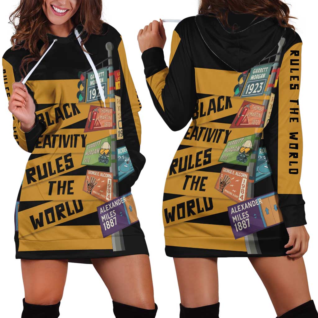 Black Creativity Rules The World Hoodie Dress African Creativity - Wonder Print Shop