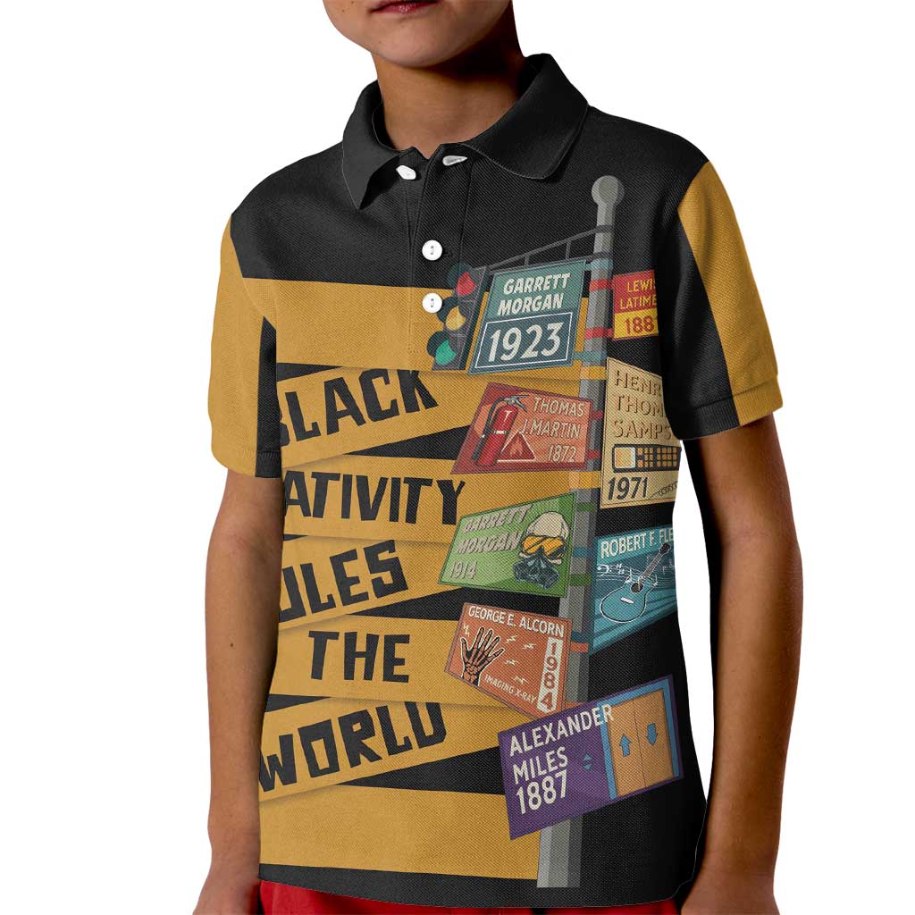 Black Creativity Rules The World Kid Polo Shirt African Creativity - Wonder Print Shop