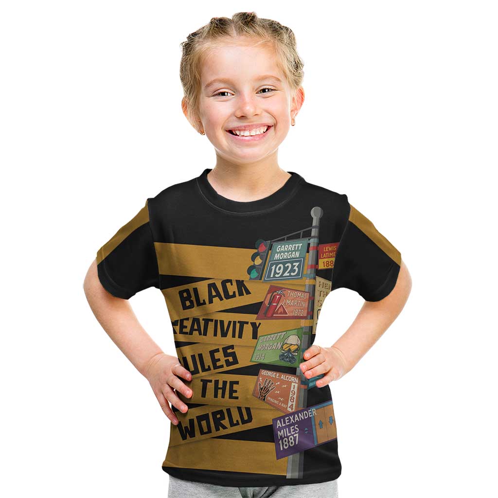 Black Creativity Rules The World Kid T Shirt African Creativity - Wonder Print Shop