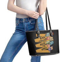 Black Creativity Rules The World Leather Tote Bag African Creativity - Wonder Print Shop