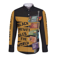 Black Creativity Rules The World Long Sleeve Button Shirt African Creativity - Wonder Print Shop