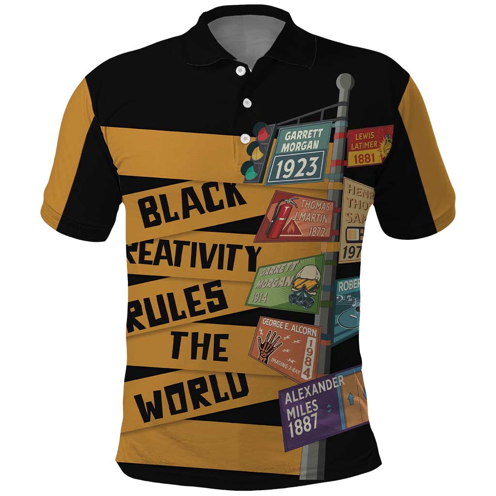 Black Creativity Rules The World Polo Shirt African Creativity - Wonder Print Shop