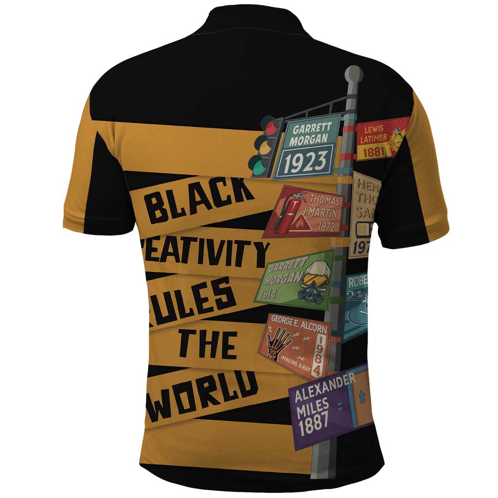 Black Creativity Rules The World Polo Shirt African Creativity - Wonder Print Shop