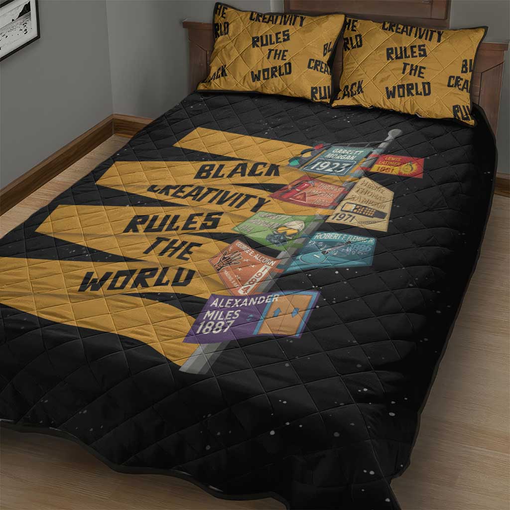 Black Creativity Rules The World Quilt Bed Set African Creativity - Wonder Print Shop