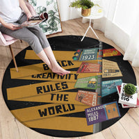 Black Creativity Rules The World Round Carpet African Creativity