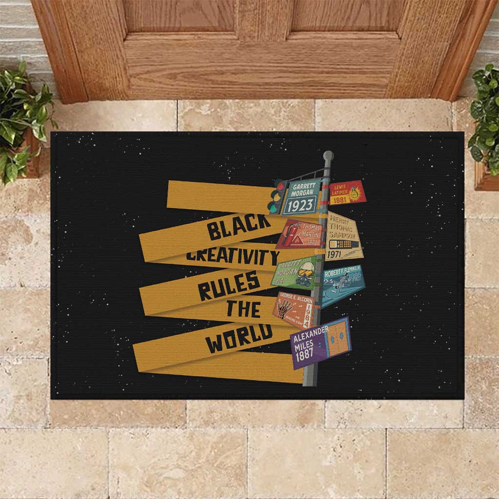 Black Creativity Rules The World Rubber Doormat African Creativity - Wonder Print Shop