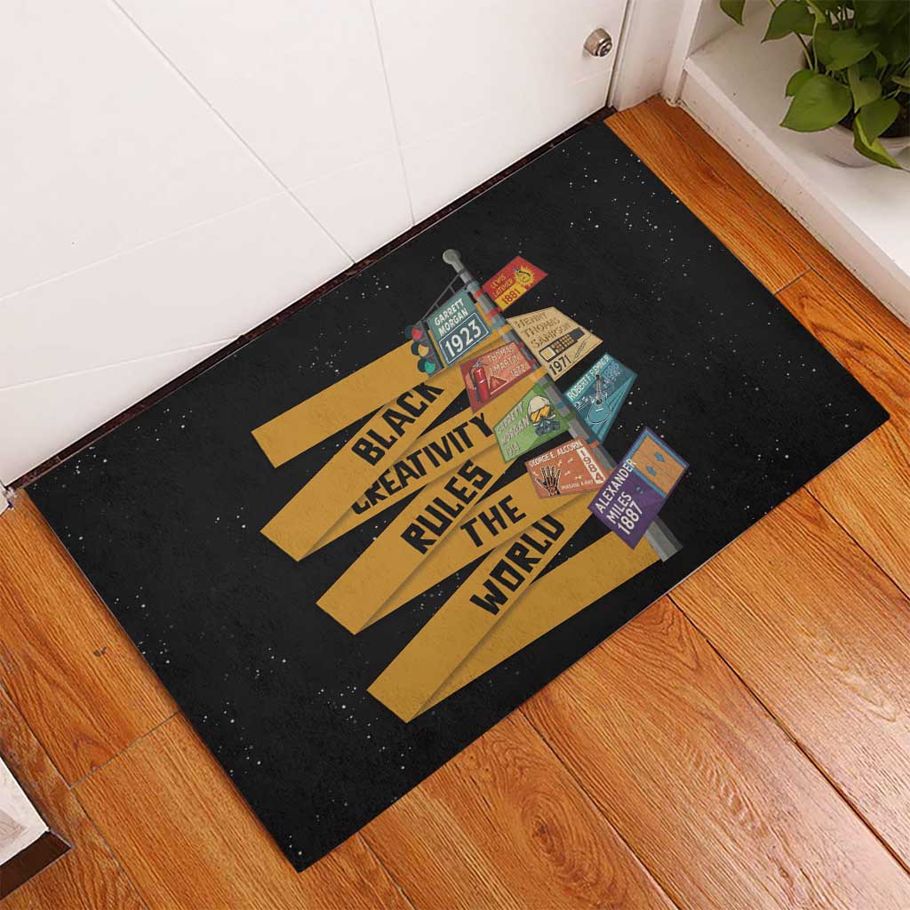 Black Creativity Rules The World Rubber Doormat African Creativity - Wonder Print Shop