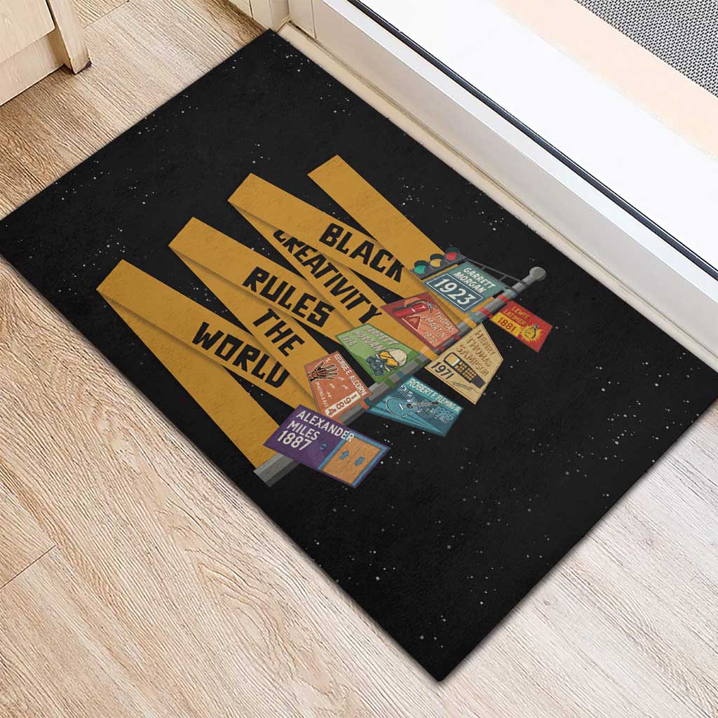 Black Creativity Rules The World Rubber Doormat African Creativity - Wonder Print Shop
