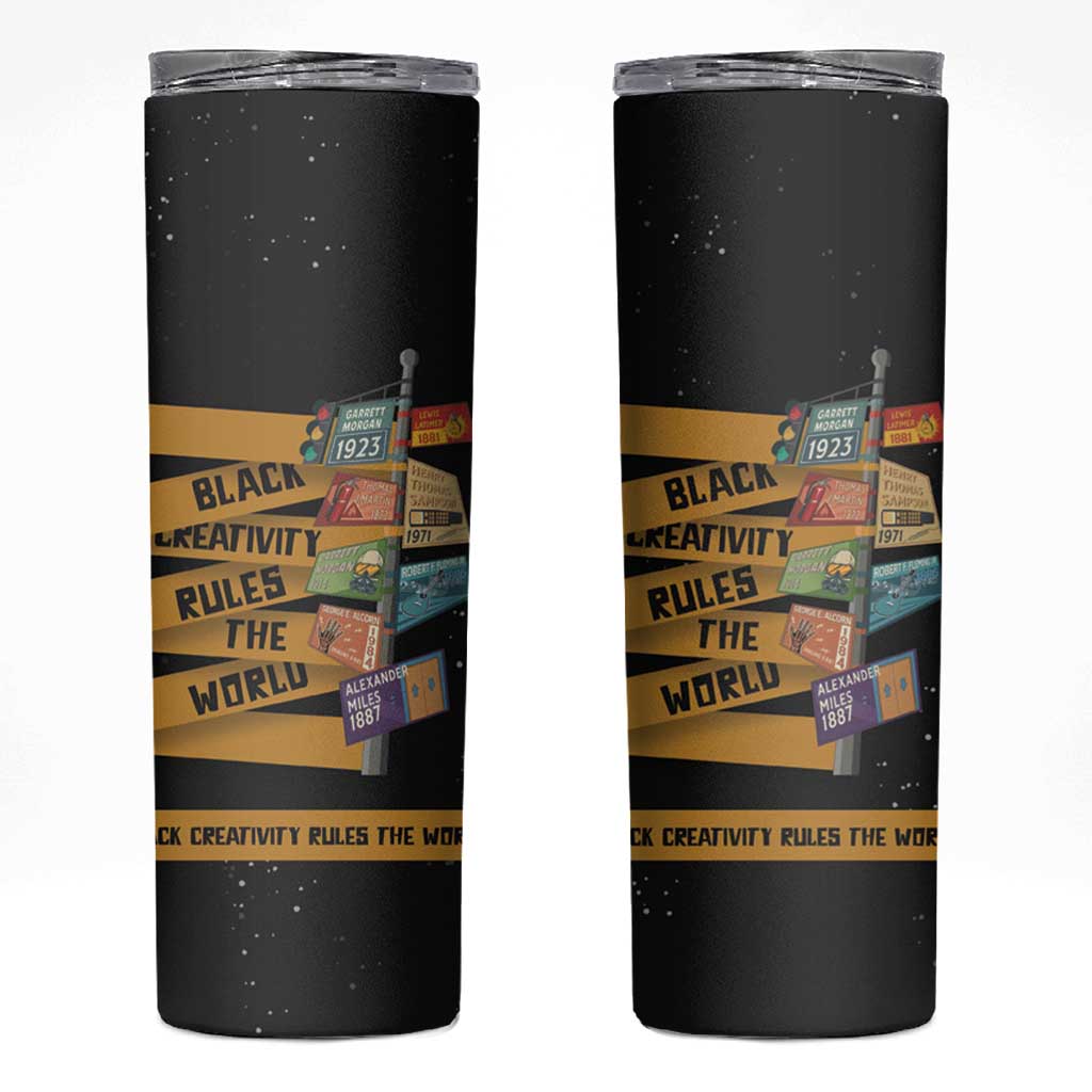 Black Creativity Rules The World Skinny Tumbler African Creativity - Wonder Print Shop