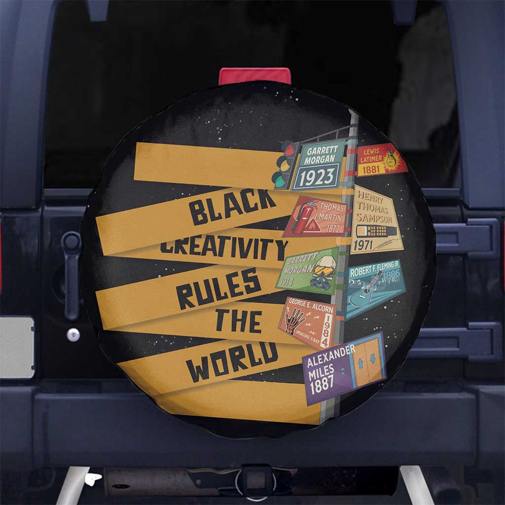 Black Creativity Rules The World Spare Tire Cover African Creativity - Wonder Print Shop